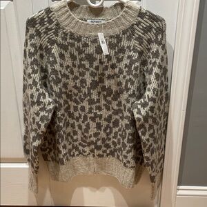 Old Navy Women's Beige and Brown Patterned Sweater